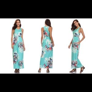 Lilly Posh Maxi Floral Dress with Pockets NWOT L